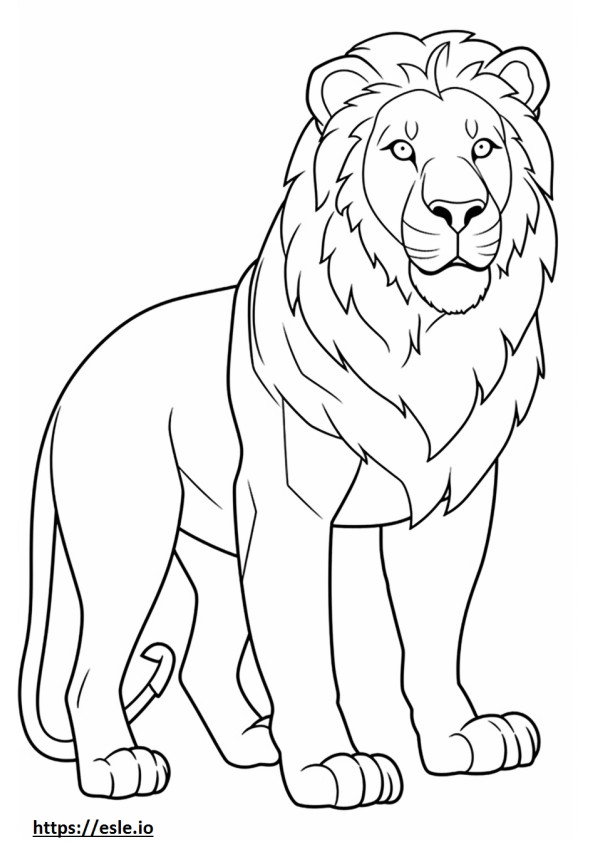 Leão de corpo inteiro para colorir