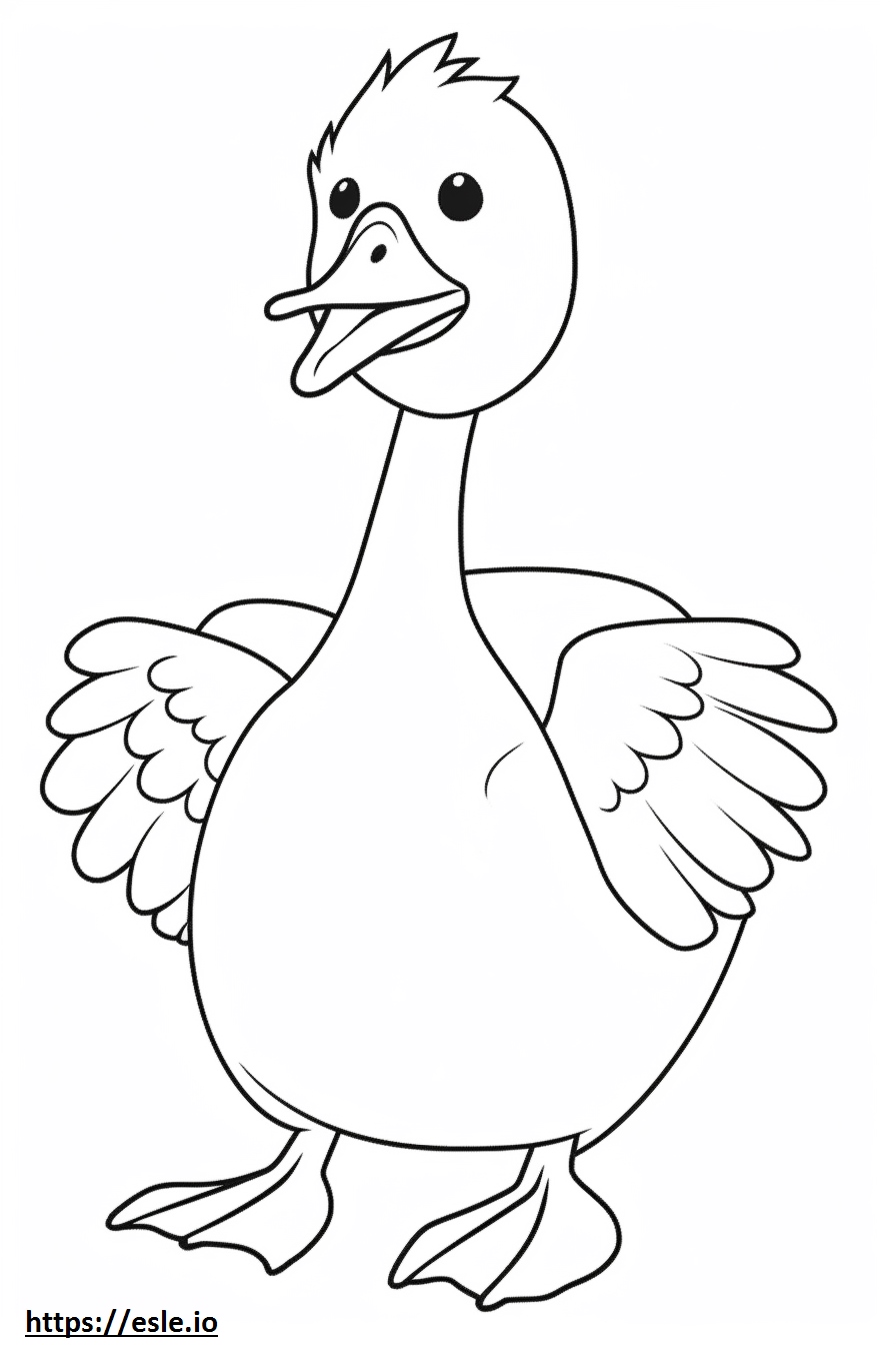 Clark's Grebe Kawaii Coloring Page