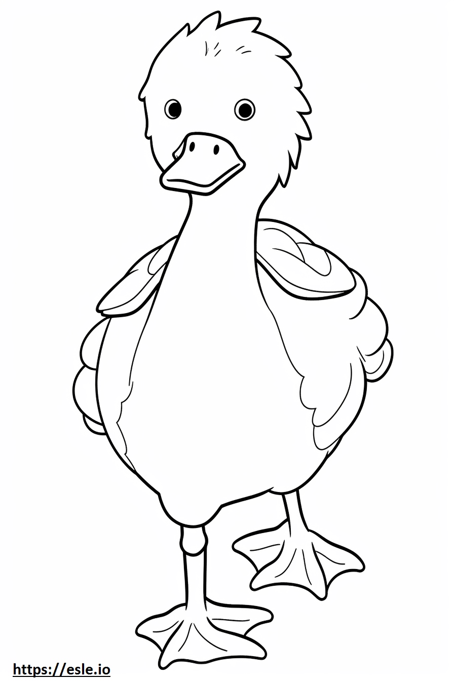 Clark's Grebe Kawaii 2 Coloring Page