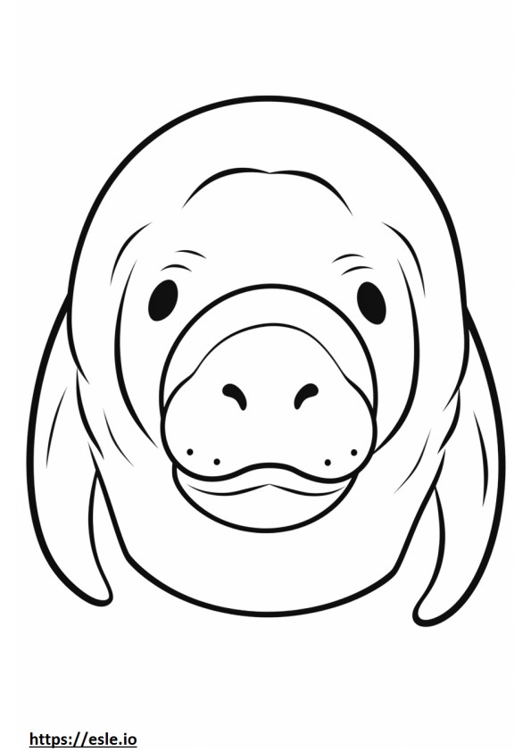 Manatee face coloring page