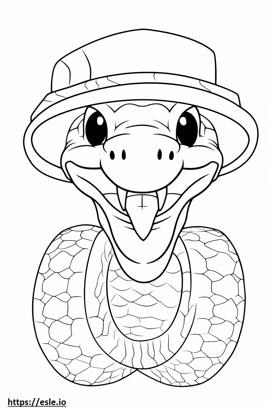 Southern Pacific Rattlesnake Kawaii Coloring Page