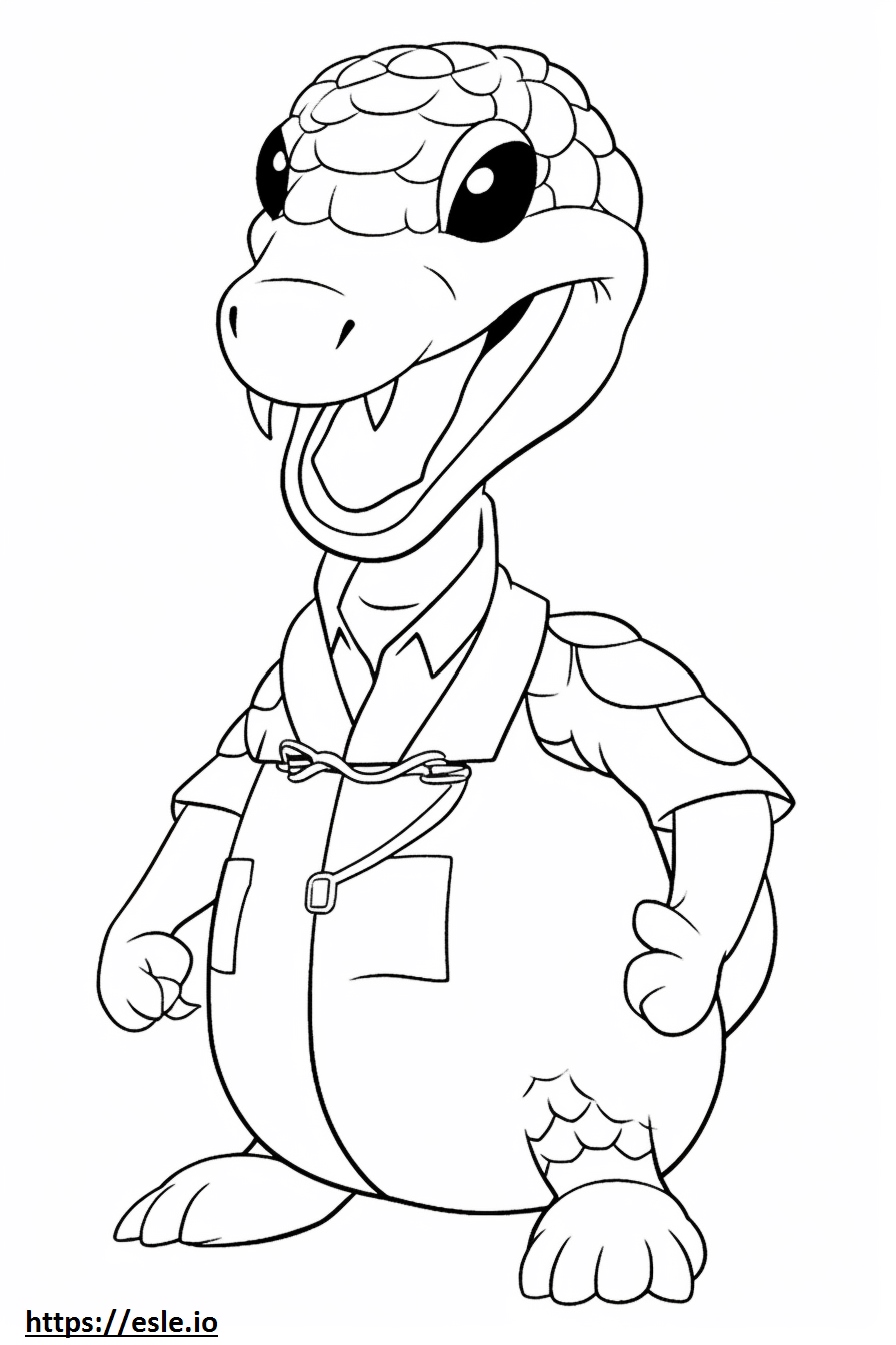 Southern Pacific Rattlesnake Kawaii Coloring Page