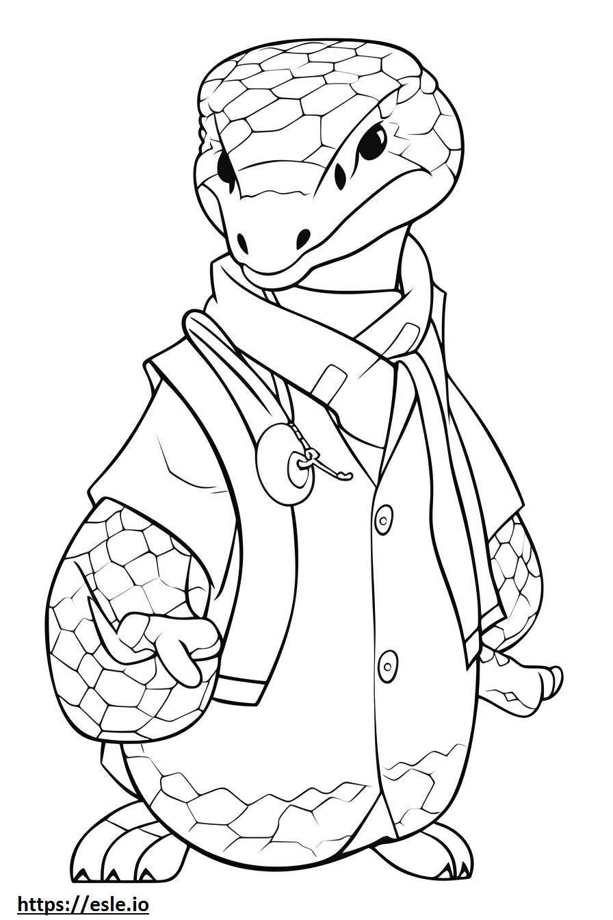 Southern Pacific Rattlesnake Kawaii coloring page
