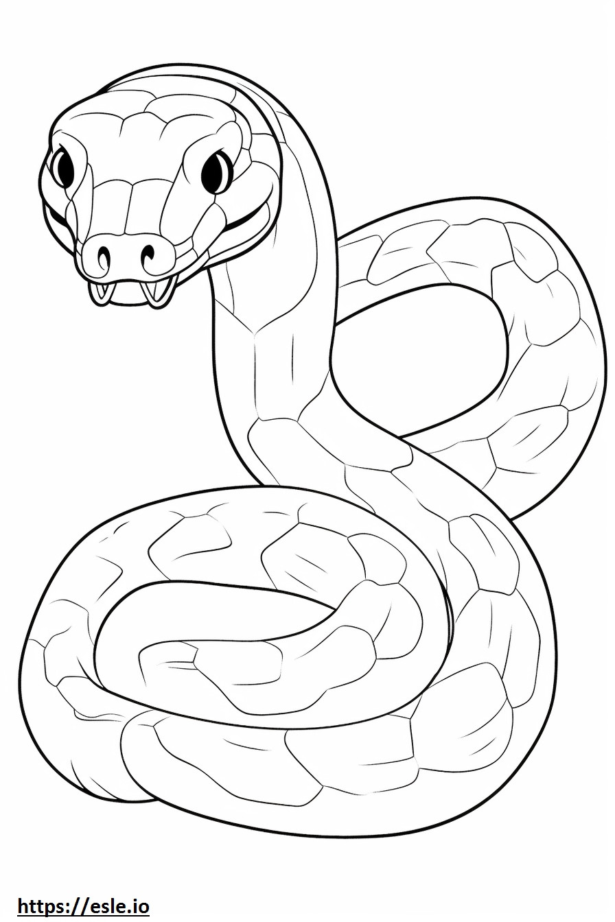 Ball Python cute coloring page