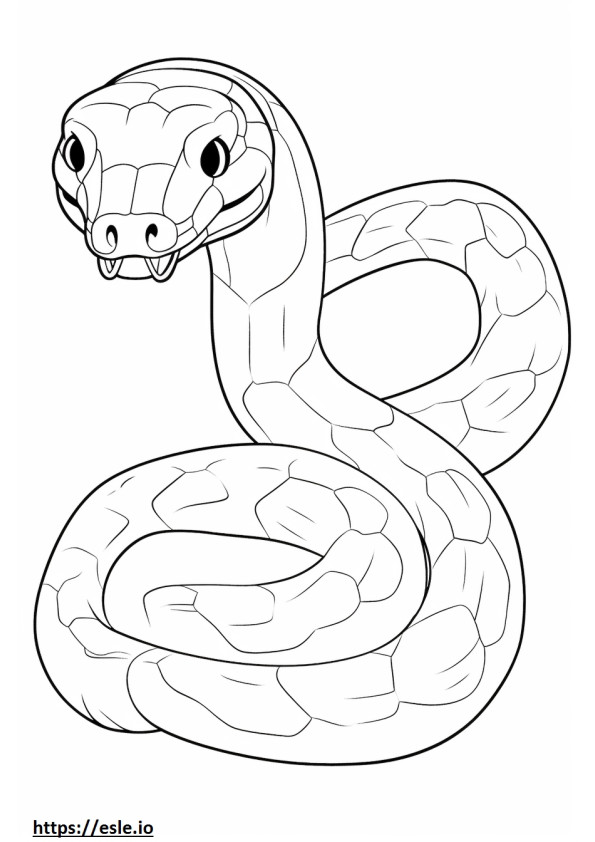 Ball Python cute coloring page