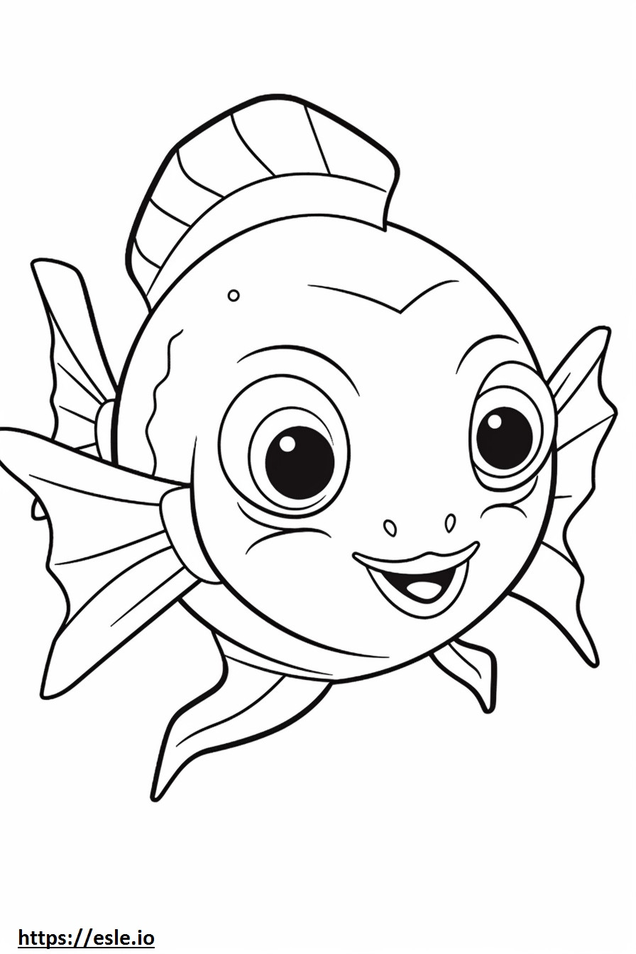 Makean veden Sunfish Kawaii värityskuva