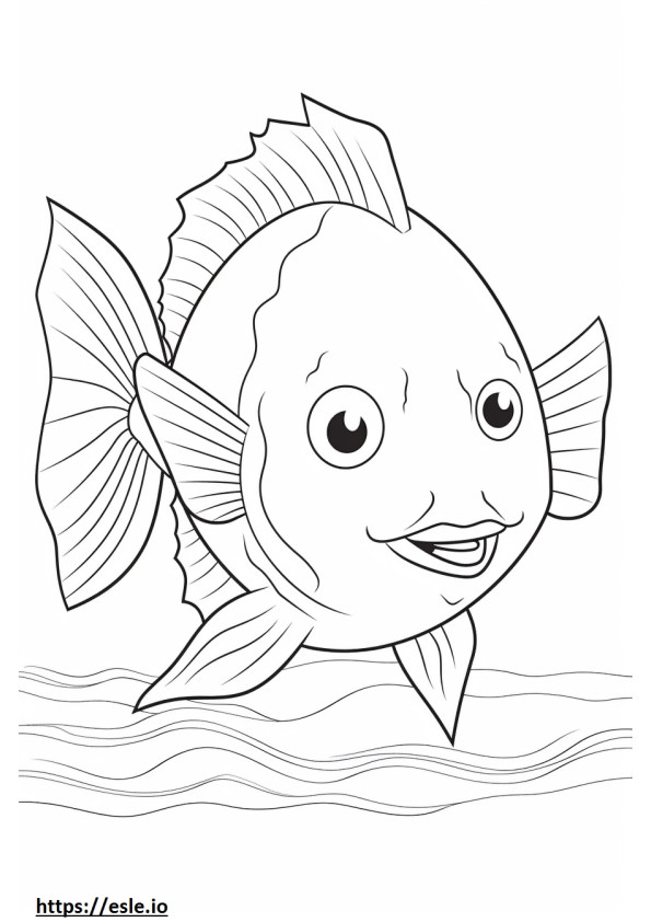 Makean veden Sunfish Kawaii värityskuva