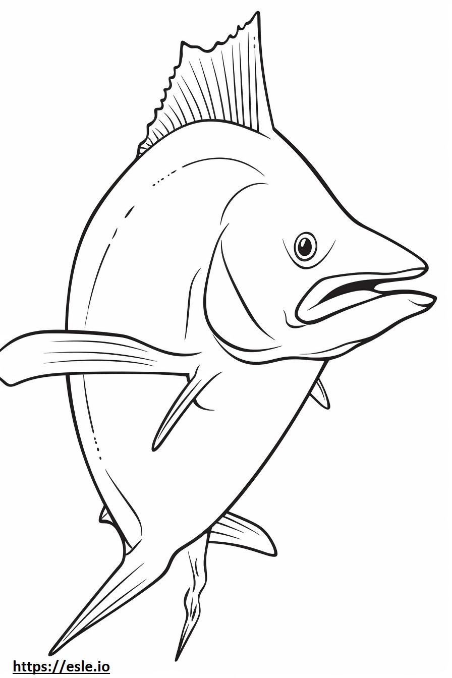Mahi Mahi (dolfijnvis) schattig kleurplaat kleurplaat