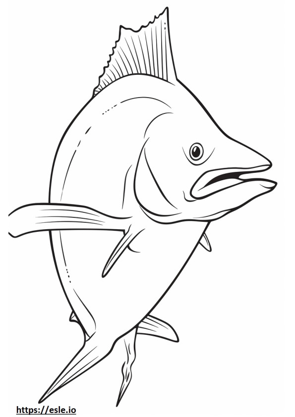 Mahi Mahi (dolfijnvis) schattig kleurplaat kleurplaat