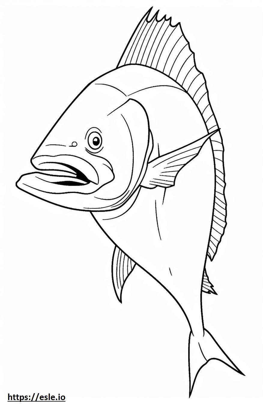 Mahi Mahi (Peixe Golfinho) fofo para colorir