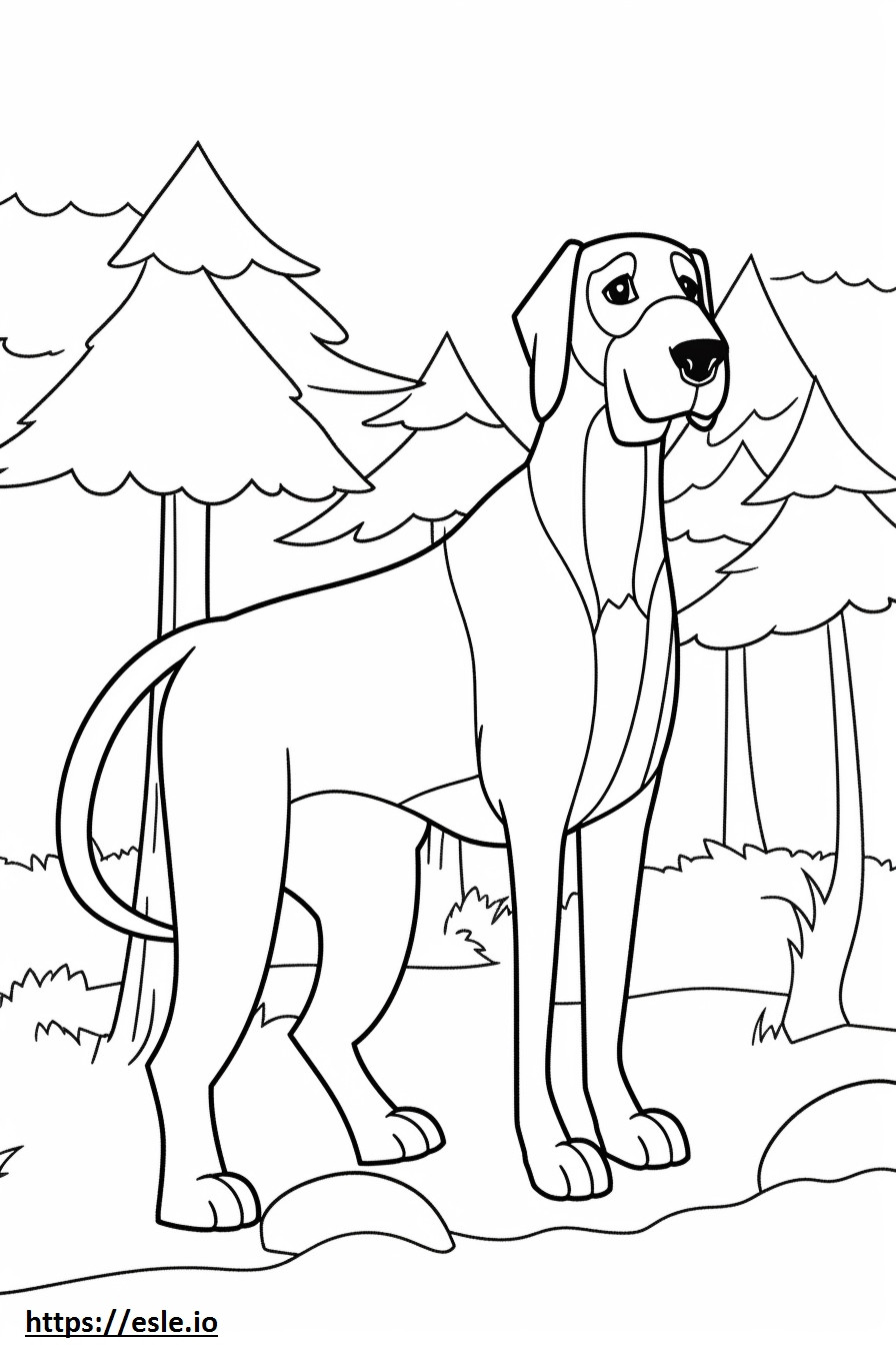 Treeing Walker Coonhound Kawaii para colorear e imprimir