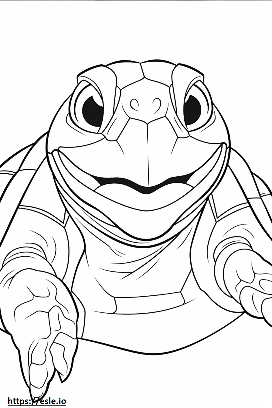Vöröslábú teknős arca szinező