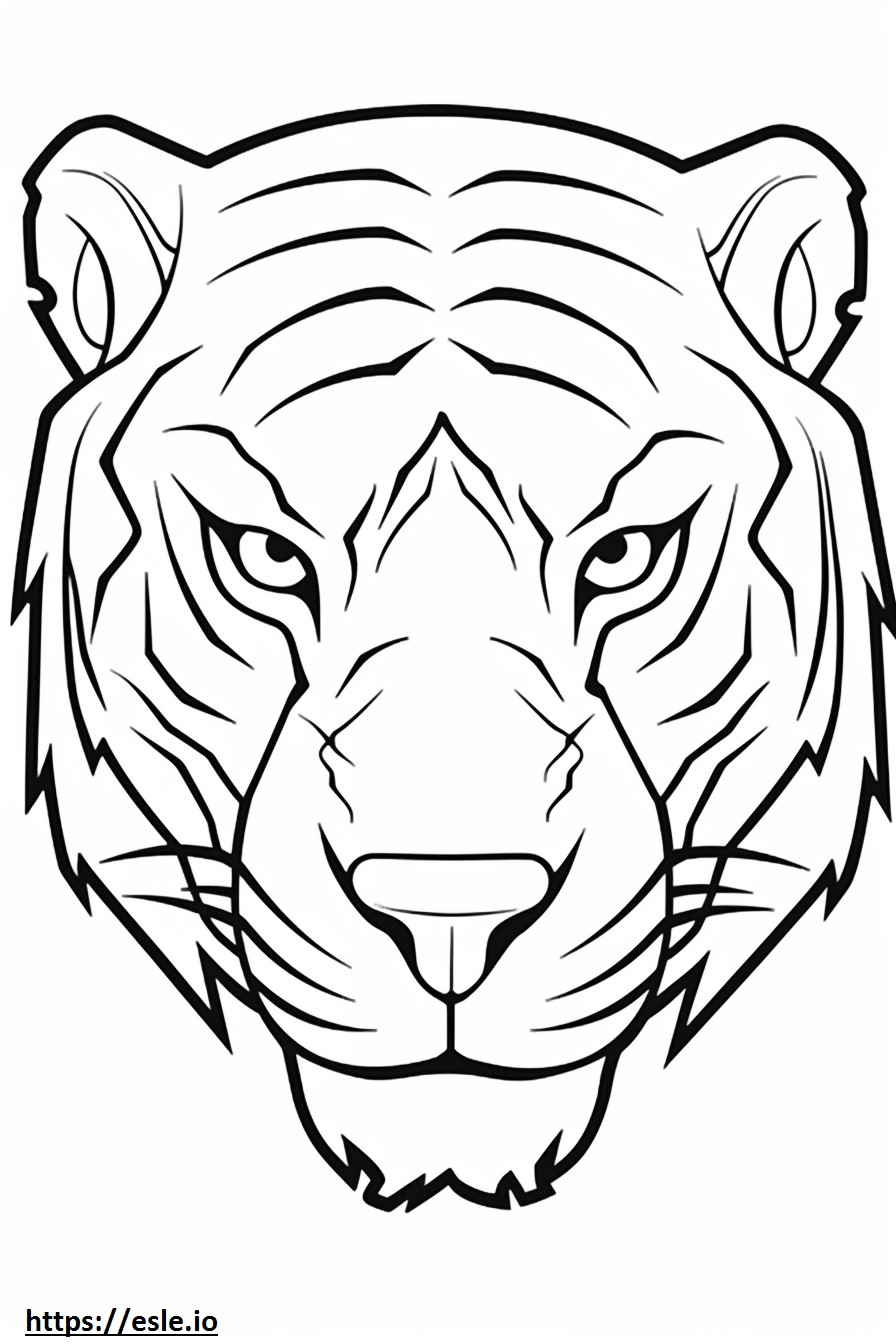 White Tiger face coloring page