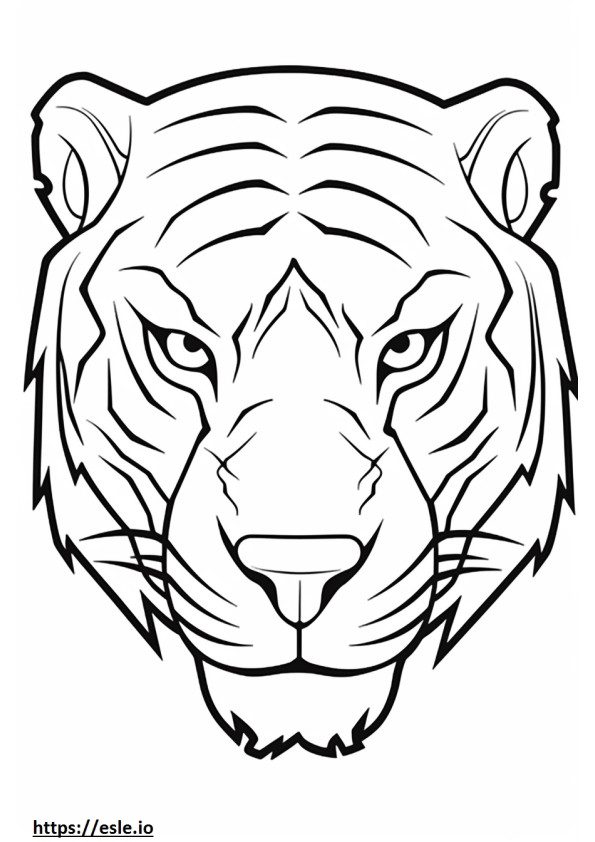 Valkoisen tiikerin kasvot värityskuva