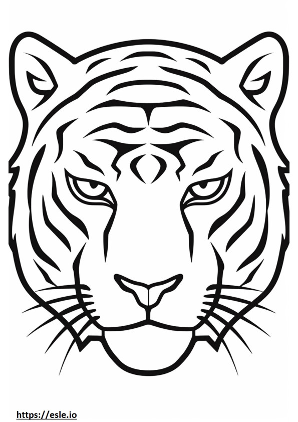 Coloriage Visage de tigre blanc à imprimer