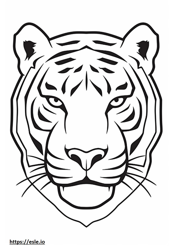 Wajah Harimau Putih gambar mewarnai