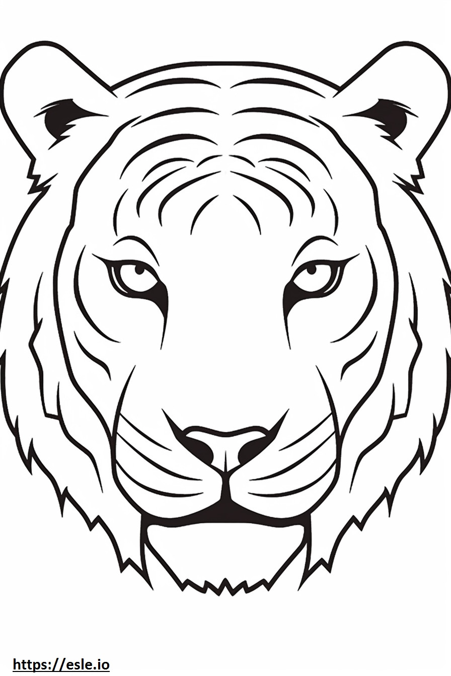 White Tiger face coloring page
