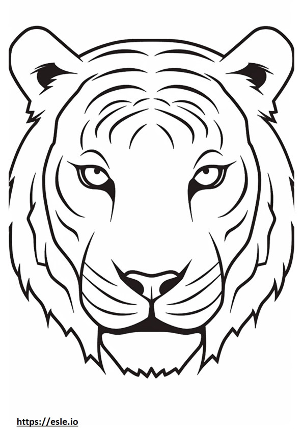 Cara de tigre branco para colorir