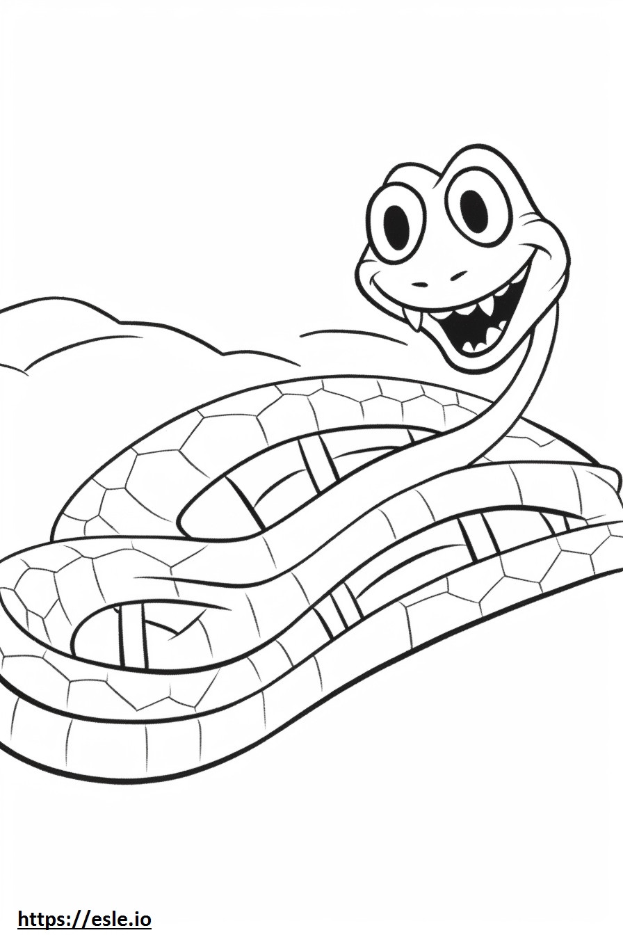 Coloriage Serpent coureur mignon à imprimer