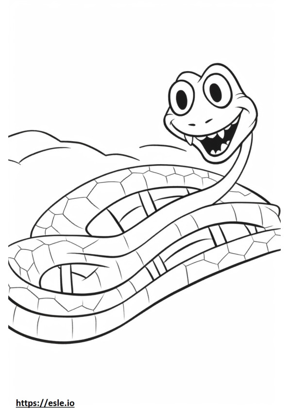 Coloriage Serpent coureur mignon à imprimer