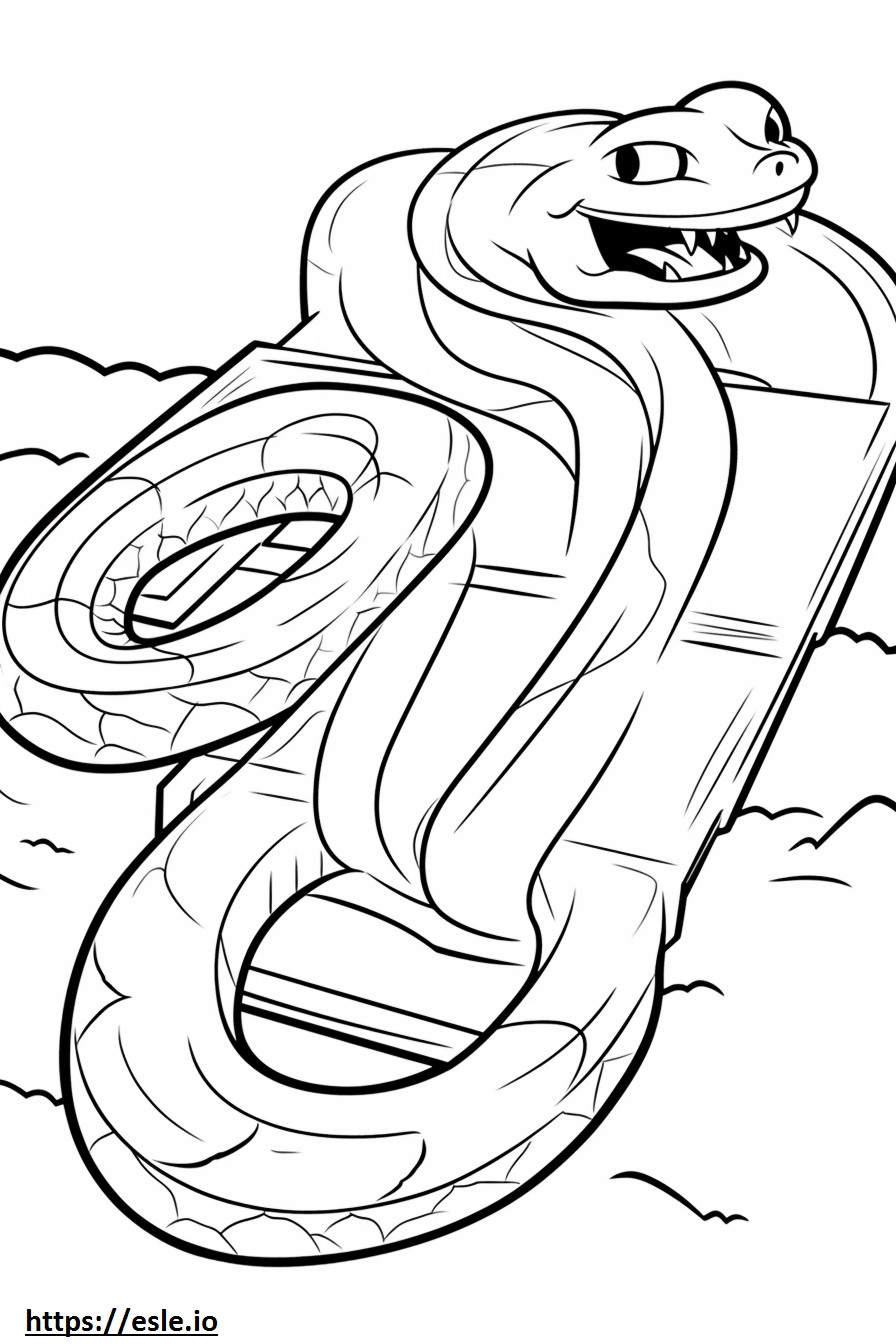 Serpente da corsa carino da colorare
