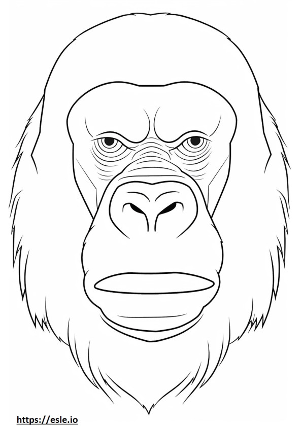 Gorilla-gezicht kleurplaat
