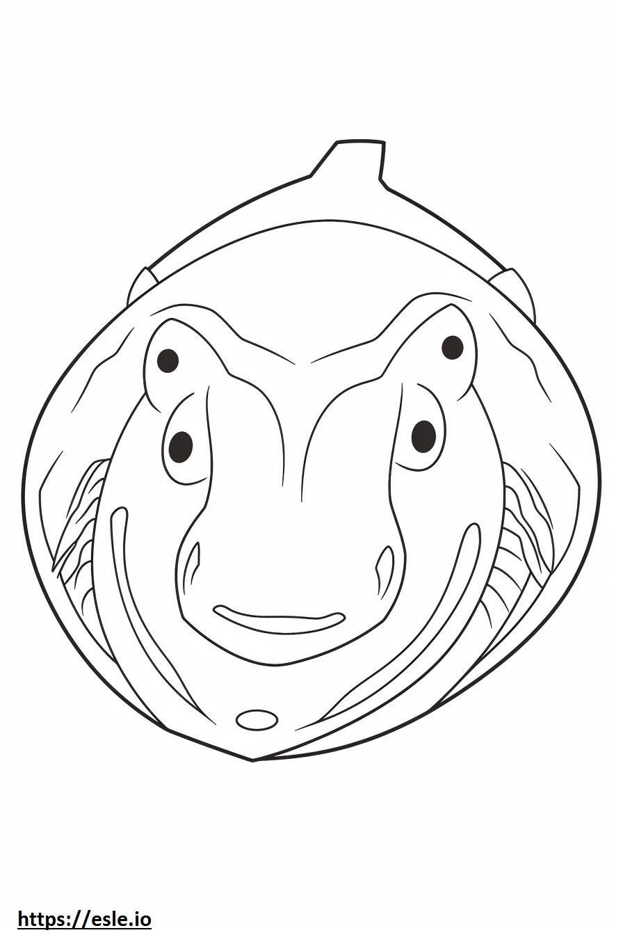 Blobfisch-Gesicht ausmalbild