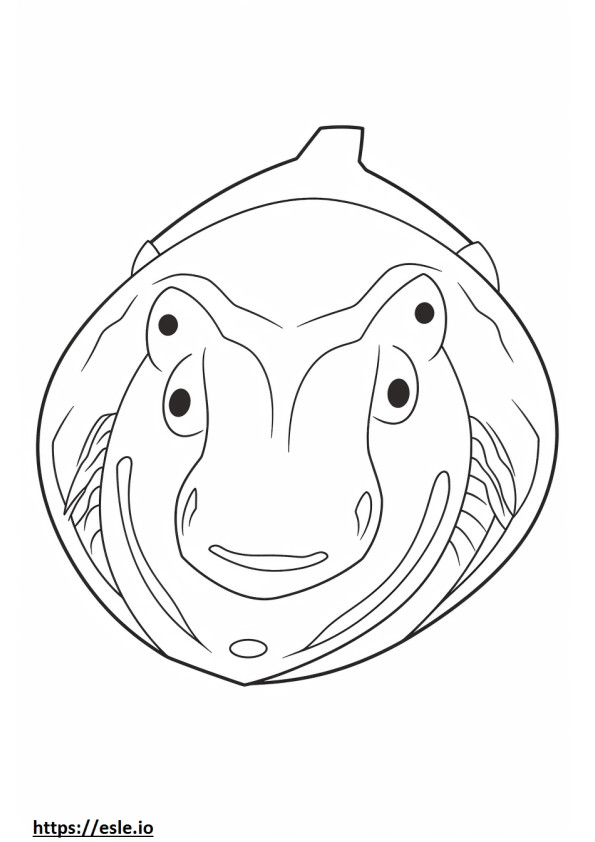 Blobfisch-Gesicht ausmalbild