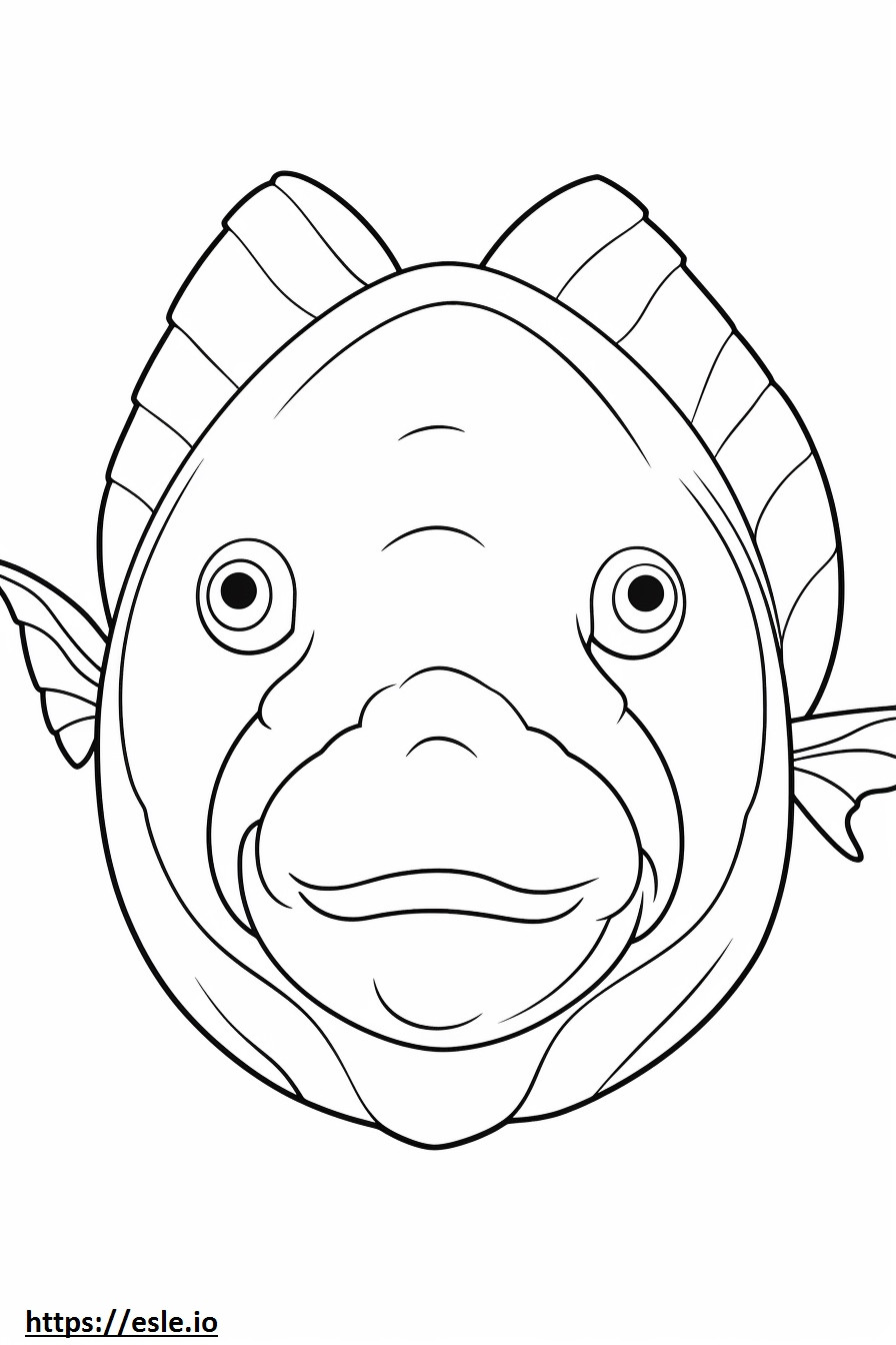 Cara de peixe-bolha para colorir