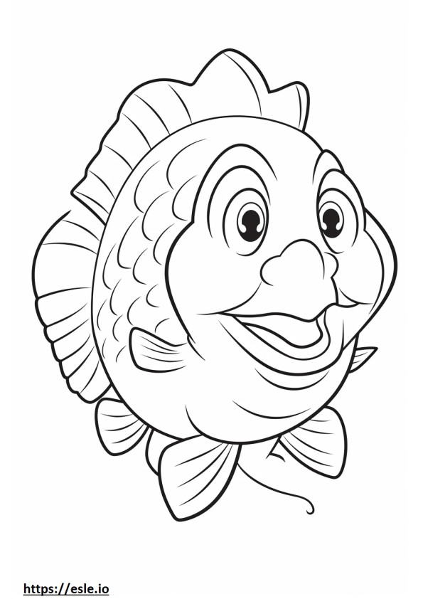 Crappie Fish cute coloring page