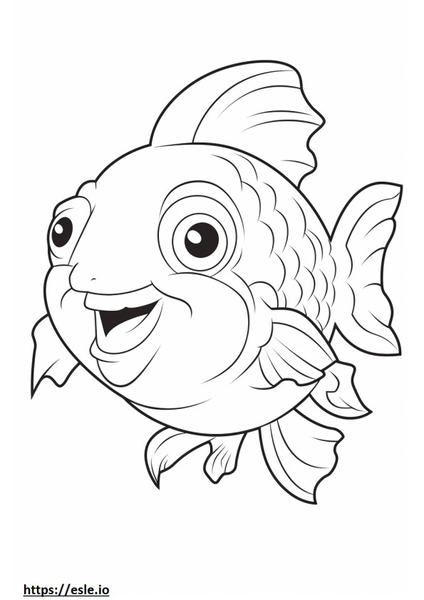 Codfish Kawaii coloring page