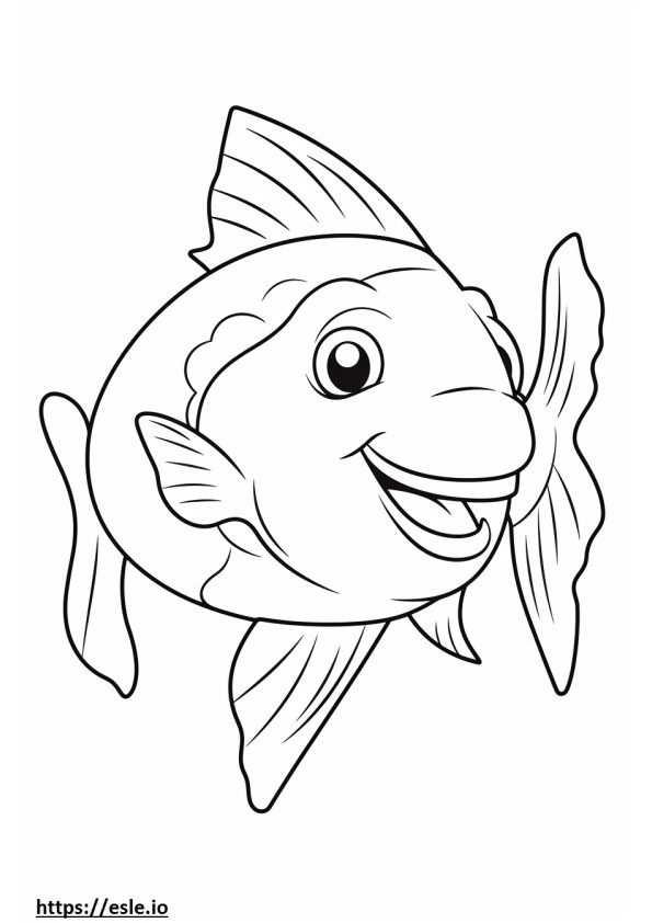 Codfish Kawaii coloring page