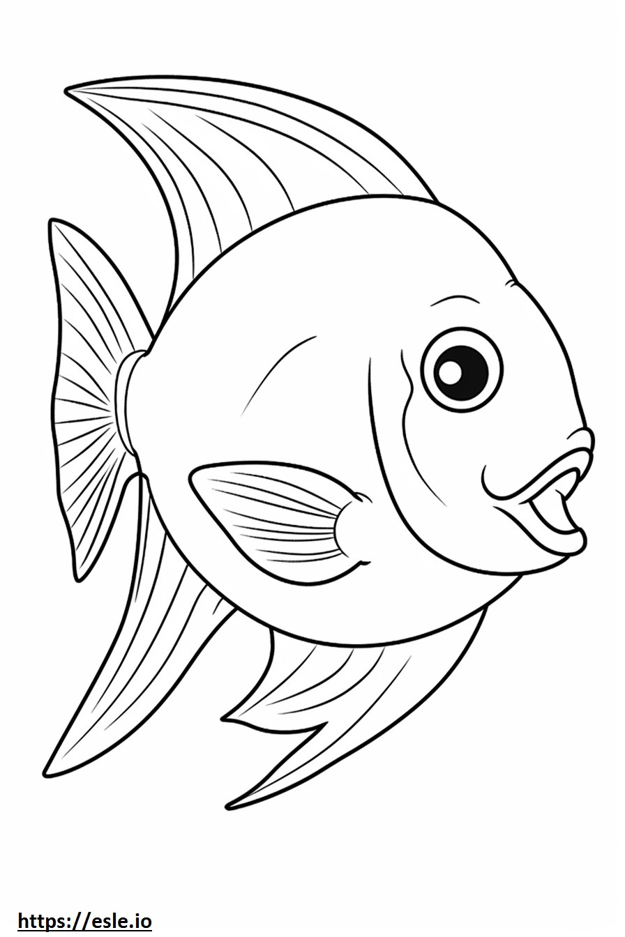Angelfish cute coloring page