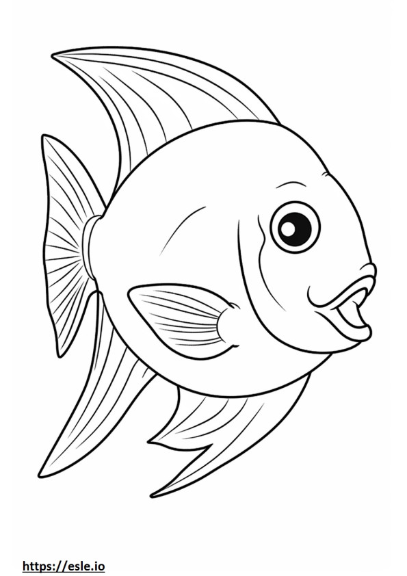 Angelfish cute coloring page
