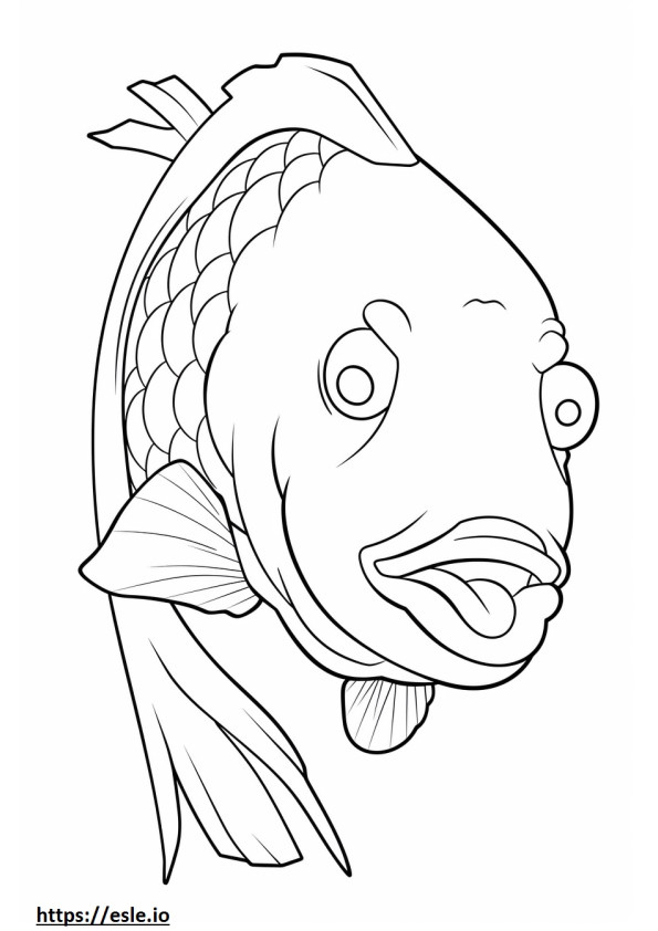Coloriage Visage de poisson Koi à imprimer