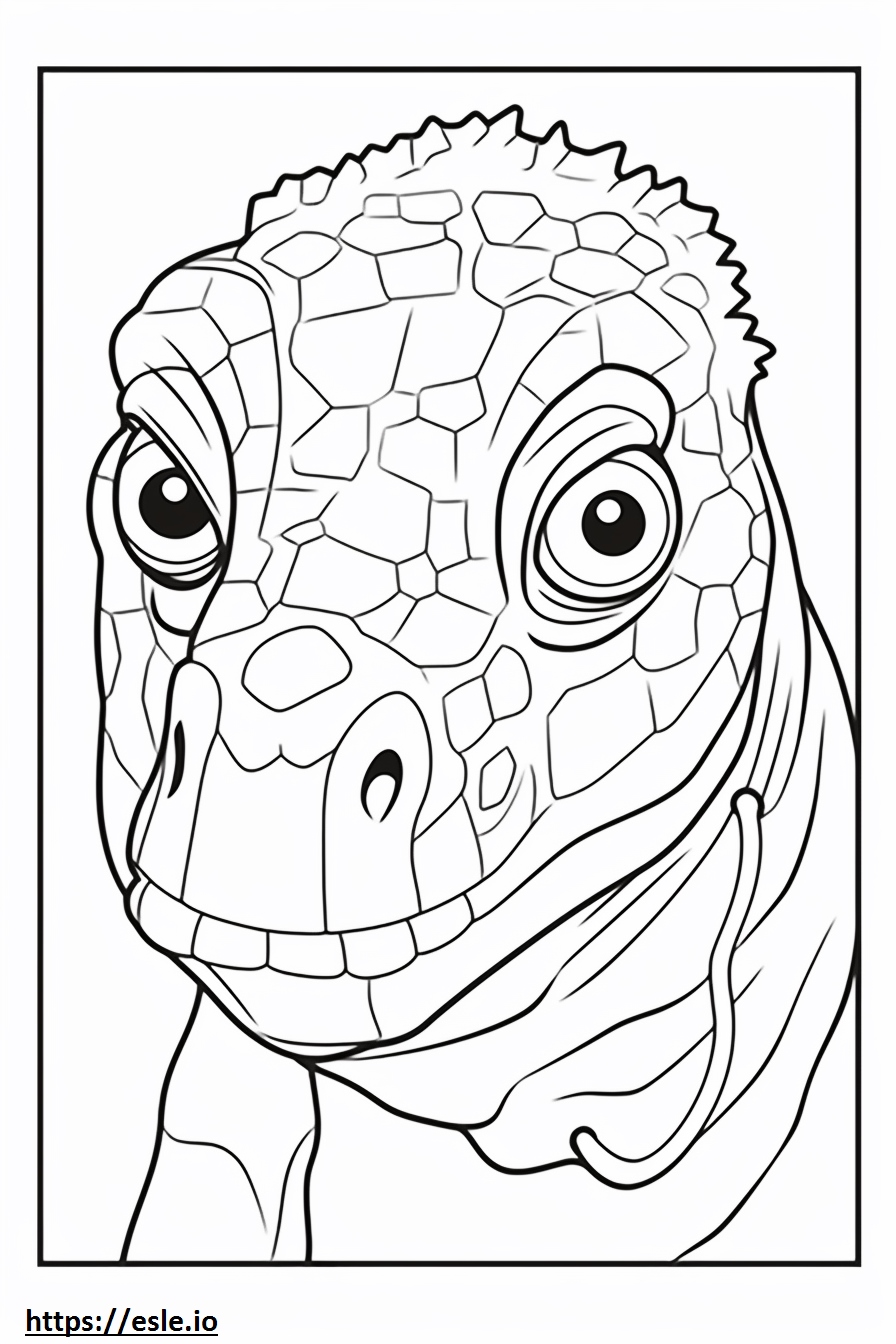 Jackson's Chameleon Face Coloring Page