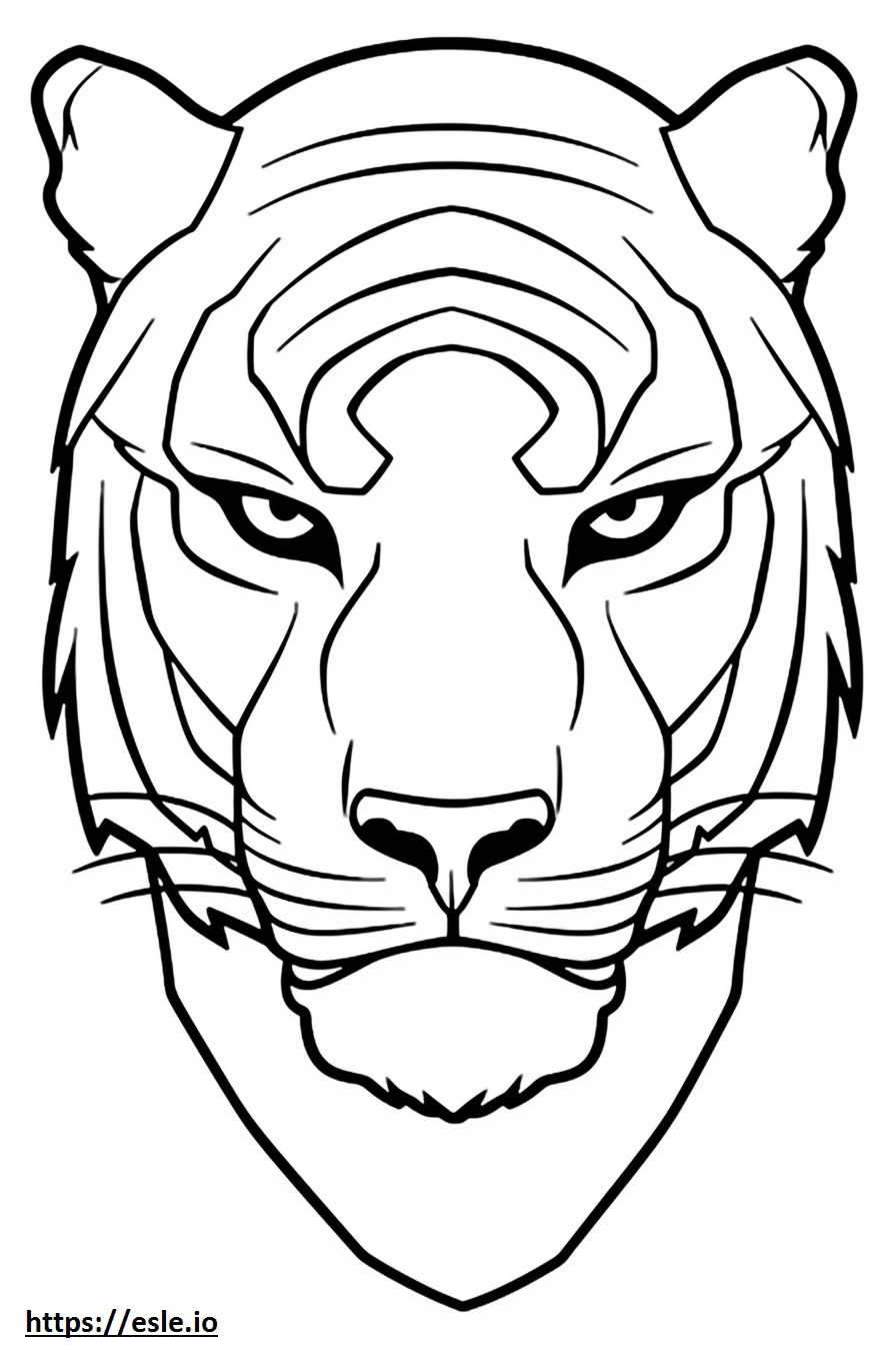 South China Tiger face coloring page