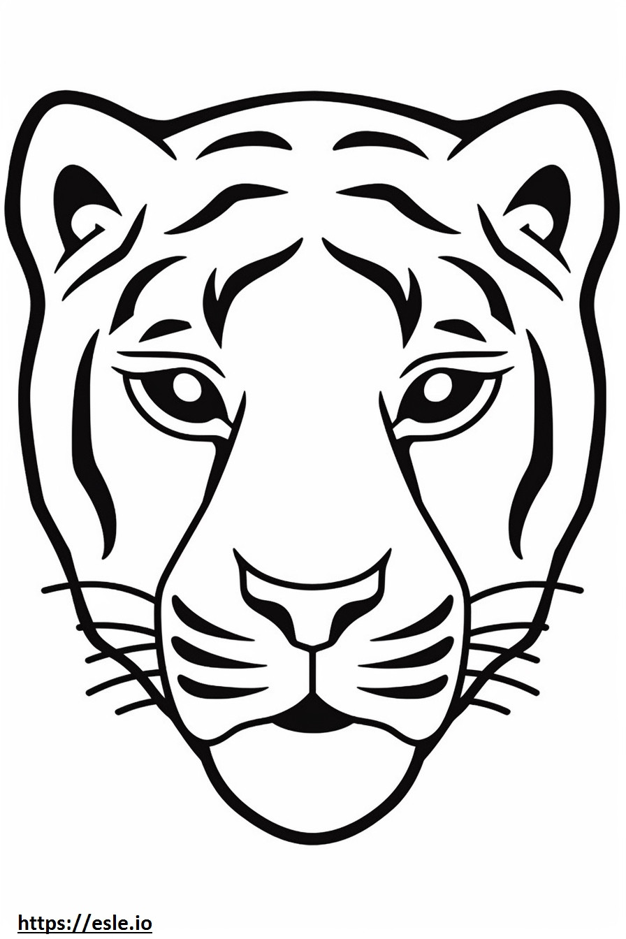 Coloriage Visage de tigre de Chine du Sud à imprimer