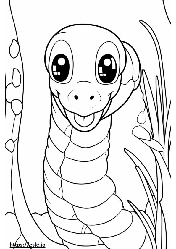 Olive Sea Snake cute coloring page
