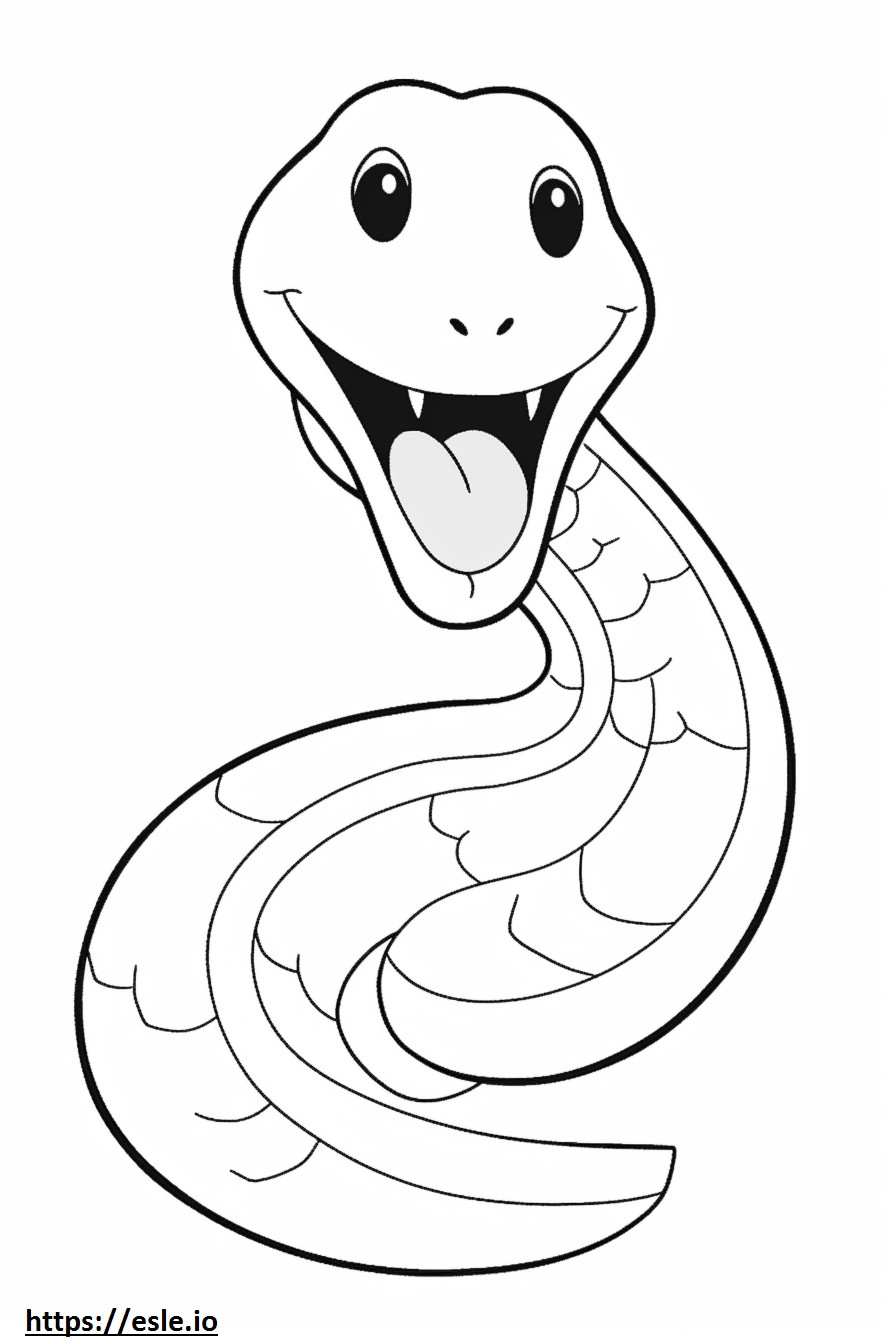 Oliivimeren käärme söpö värityskuva