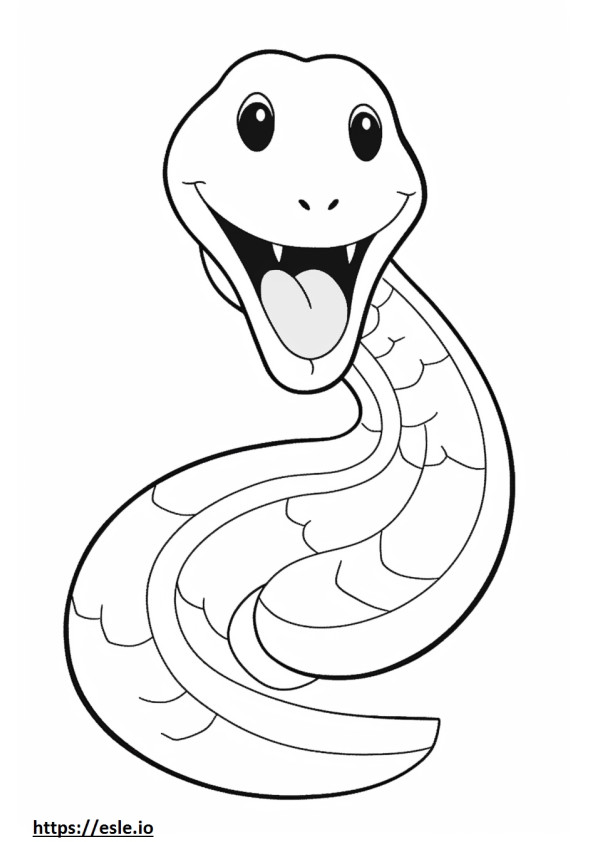 Olive Sea Snake cute coloring page
