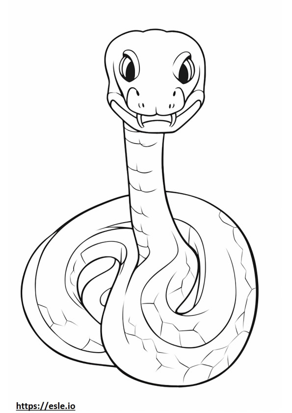 Urutu Snake Kawaii coloring page