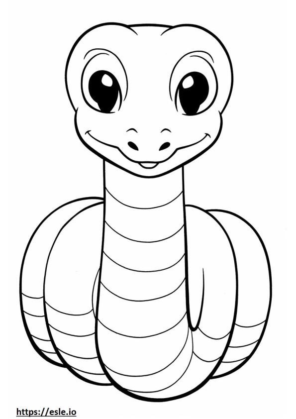 Serpiente Urutu Kawaii para colorear e imprimir