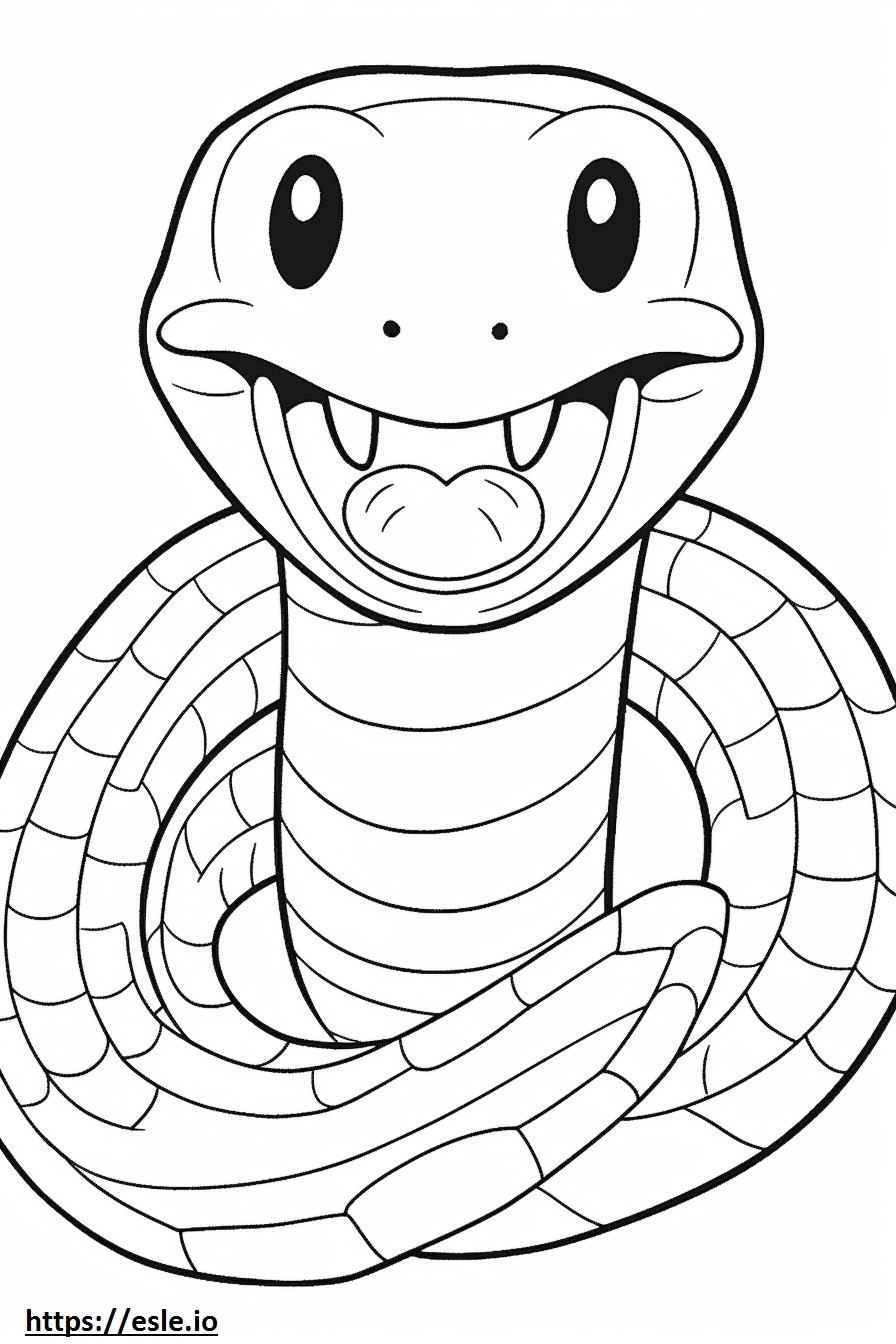 Serpiente Urutu Kawaii para colorear e imprimir