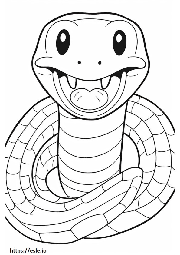 Urutu Snake Kawaii värityskuva