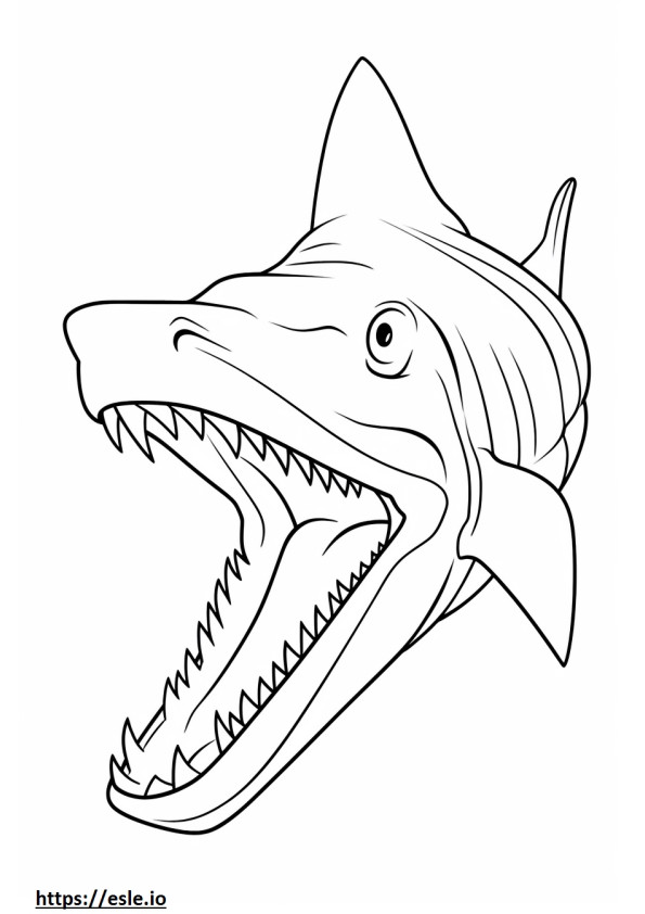 Cara de tubarão-martelo para colorir