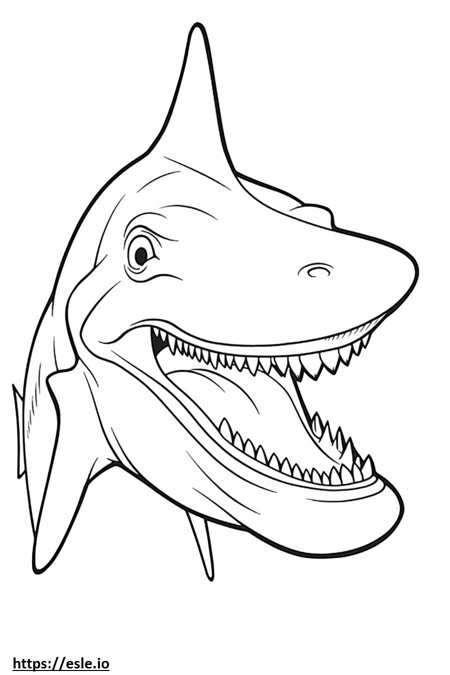 Hammerhead Shark face coloring page