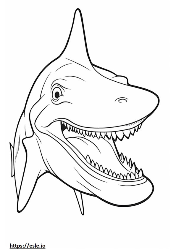 Cara de tiburón martillo para colorear e imprimir