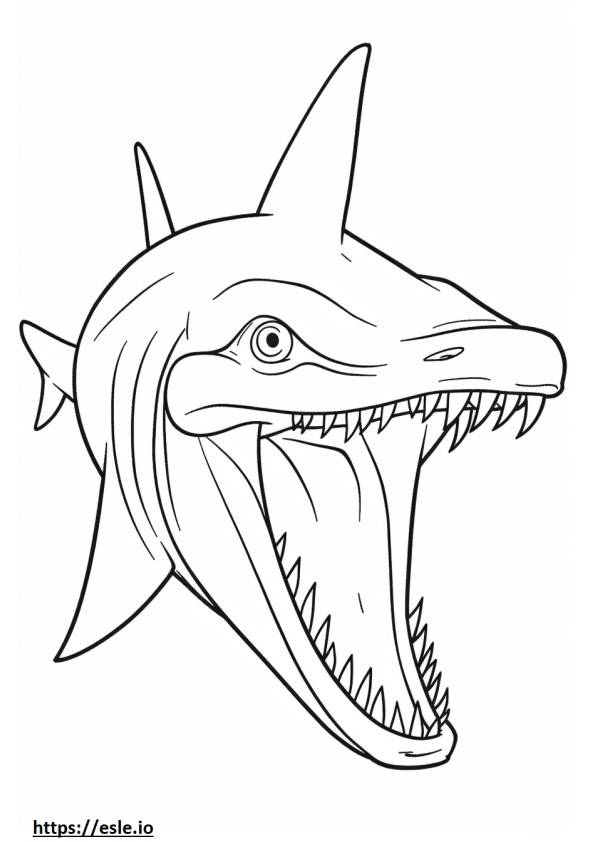 Hammerhead Shark face coloring page