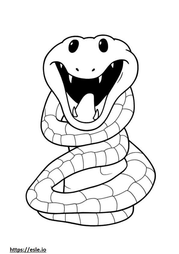 Serpente cieco Kawaii da colorare